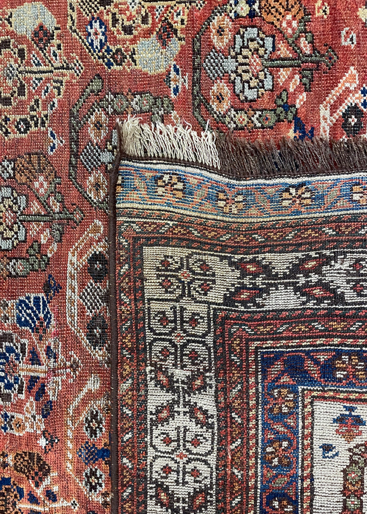 4'1"x6' Qashqai Kashkuli Hand Knotted