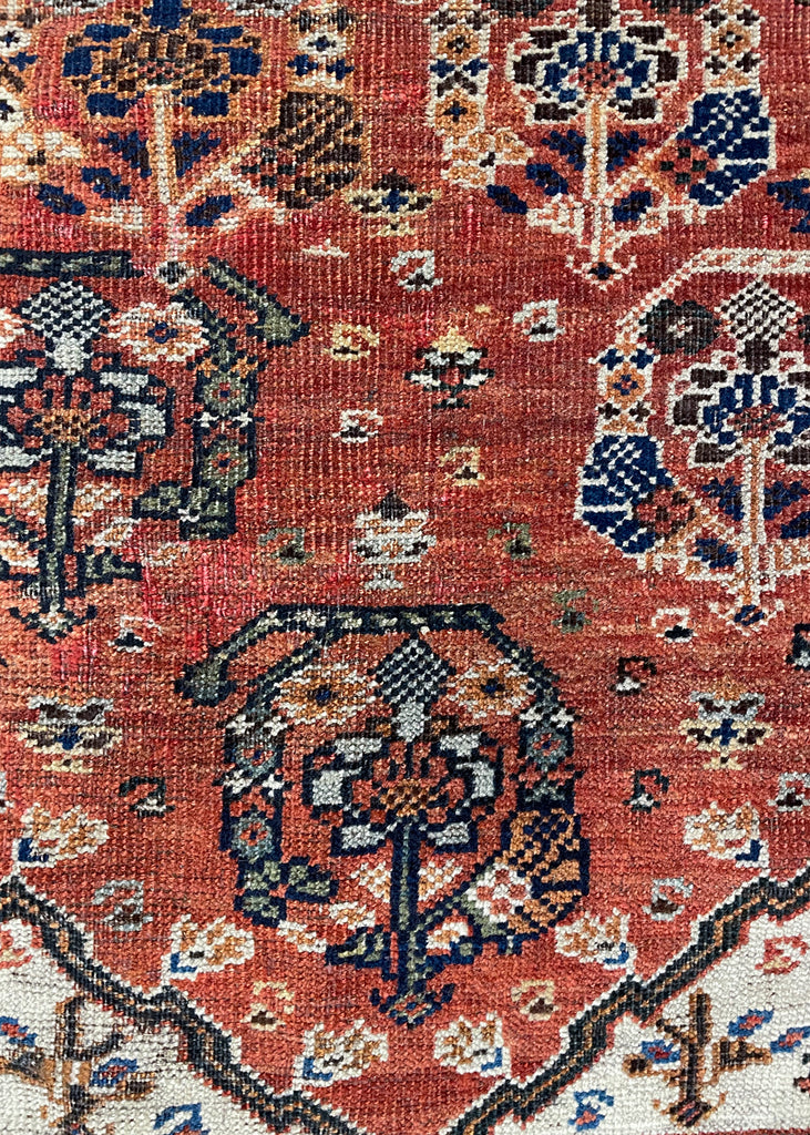 4'1"x6' Qashqai Kashkuli Hand Knotted