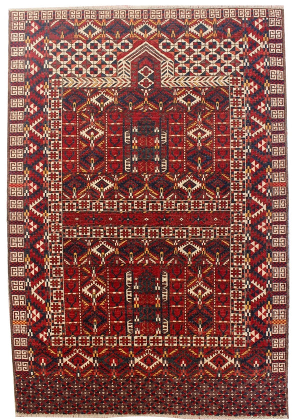 4'1x6' Turkmen Ensi Hand Knotted
