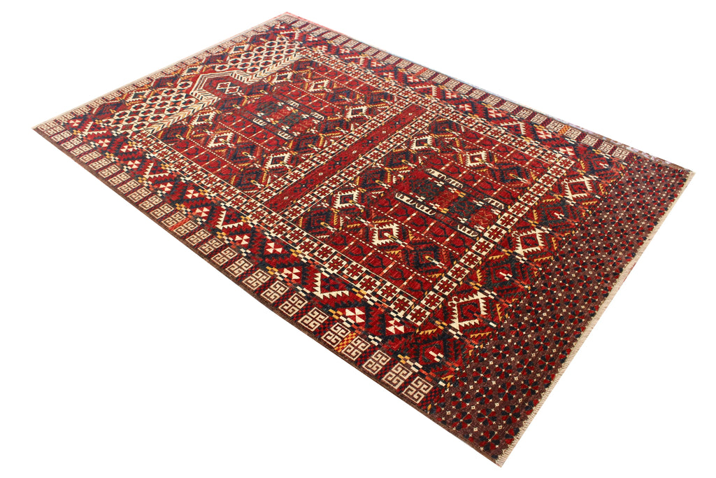 4'1x6' Turkmen Ensi Hand Knotted