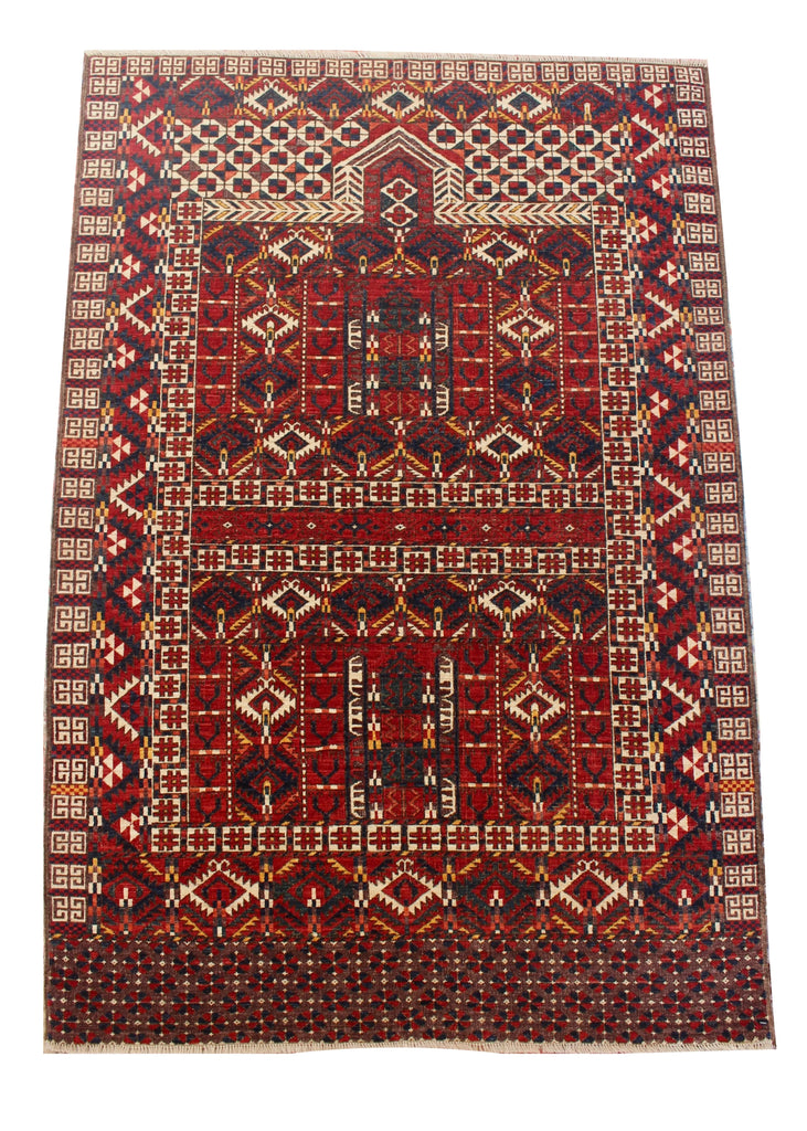 4'1x6' Turkmen Ensi Hand Knotted