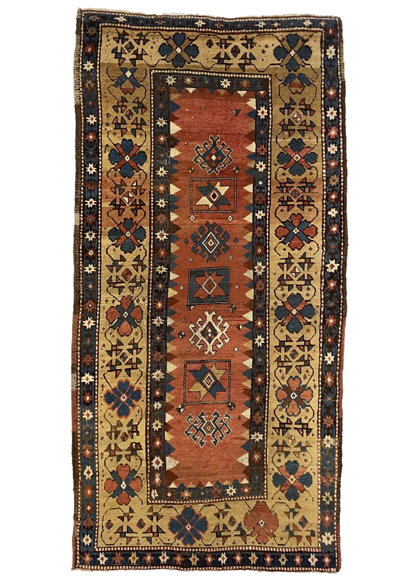 4'1"x8'1" Zakatala Hand Knotted