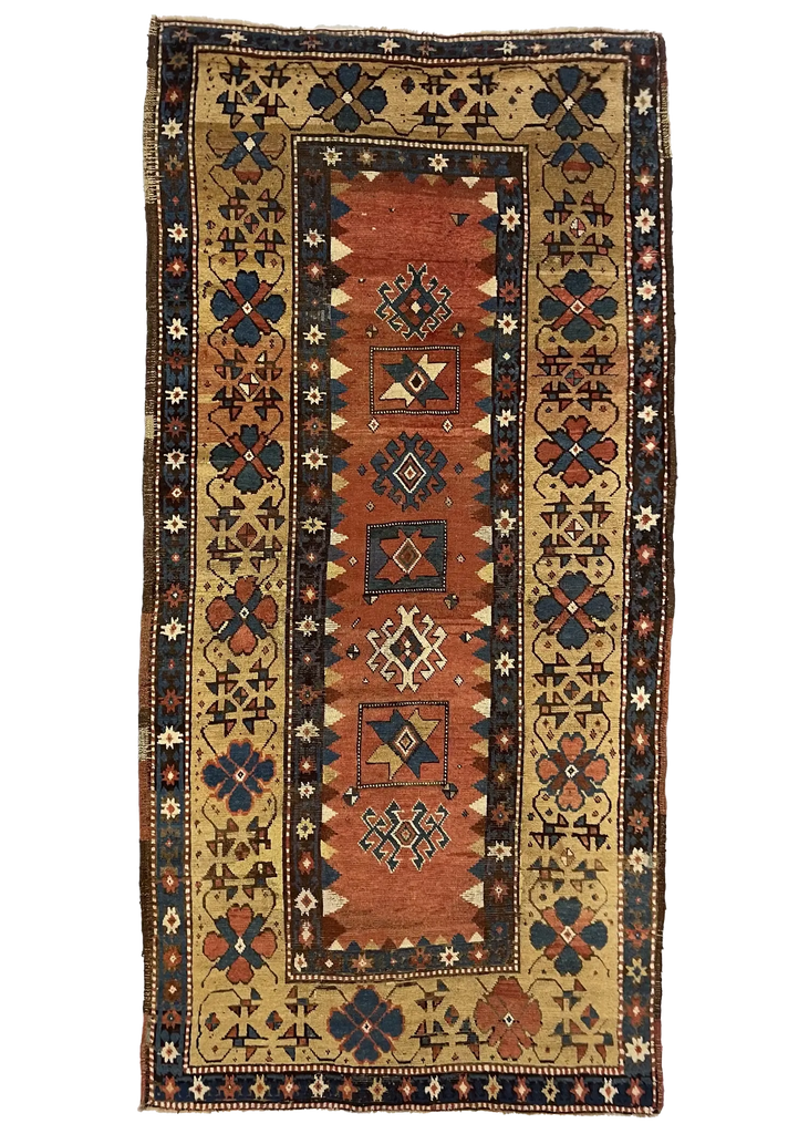 4'1"x8'1" Zakatala Hand Knotted