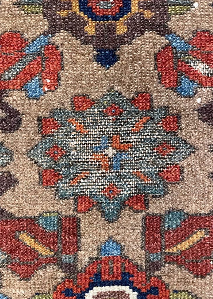 4'1"x8'4" Camel Hair Hamadan Hand Knotted