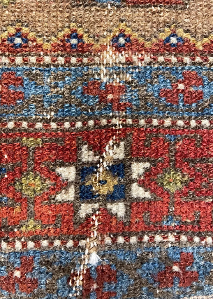 4'1"x8'4" Camel Hair Hamadan Hand Knotted