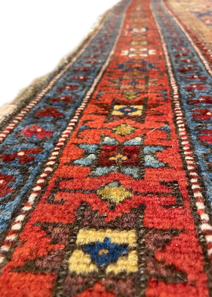 4'1"x8'4" Camel Hair Hamadan Hand Knotted