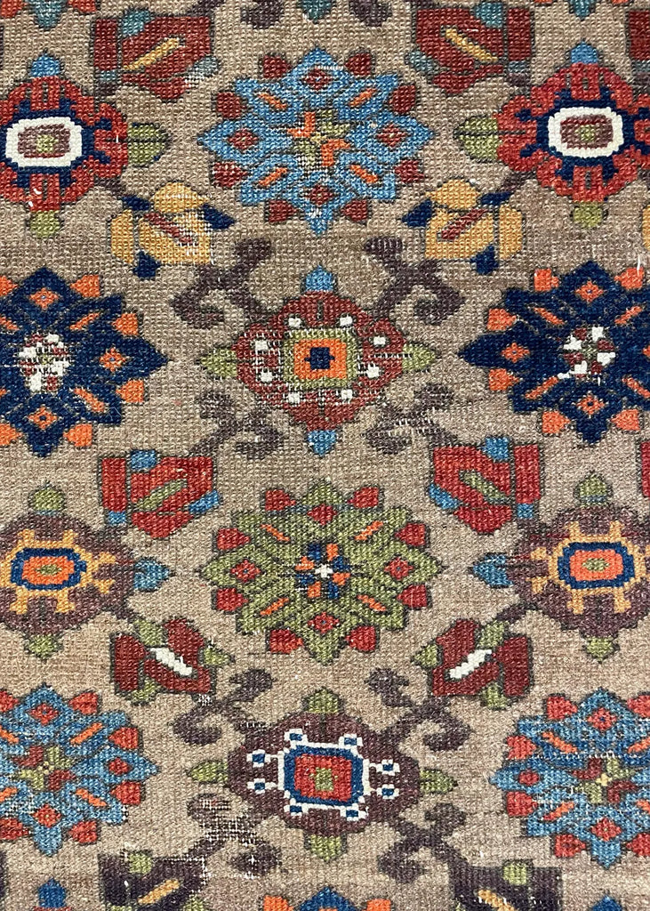 4'1"x8'4" Camel Hair Hamadan Hand Knotted
