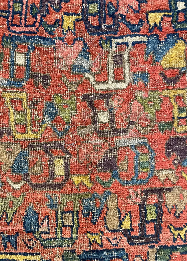 4'2"x4'11" Kurdish Bidjar Fragment Hand Knotted
