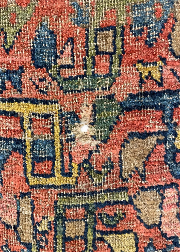 4'2"x4'11" Kurdish Bidjar Fragment Hand Knotted