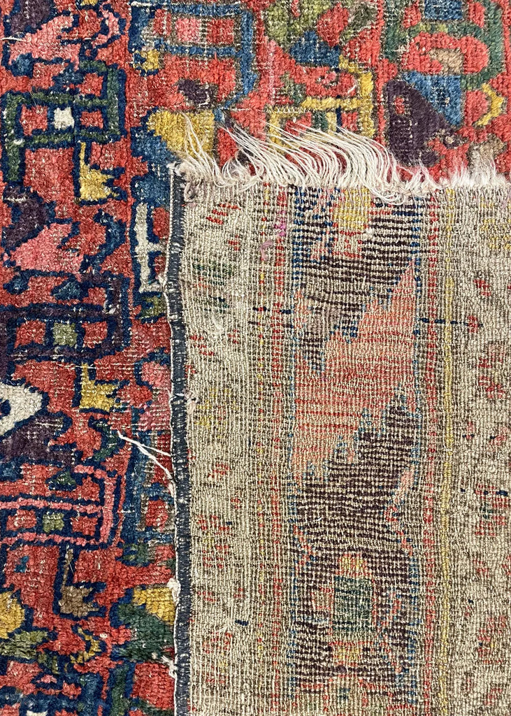 4'2"x4'11" Kurdish Bidjar Fragment Hand Knotted
