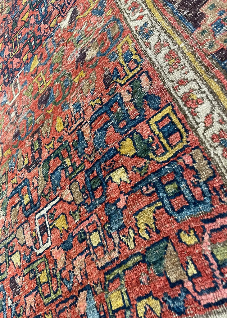 4'2"x4'11" Kurdish Bidjar Fragment Hand Knotted
