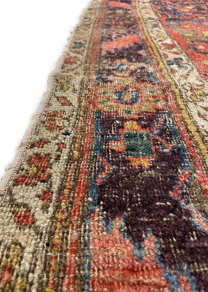 4'2"x4'11" Kurdish Bidjar Fragment Hand Knotted