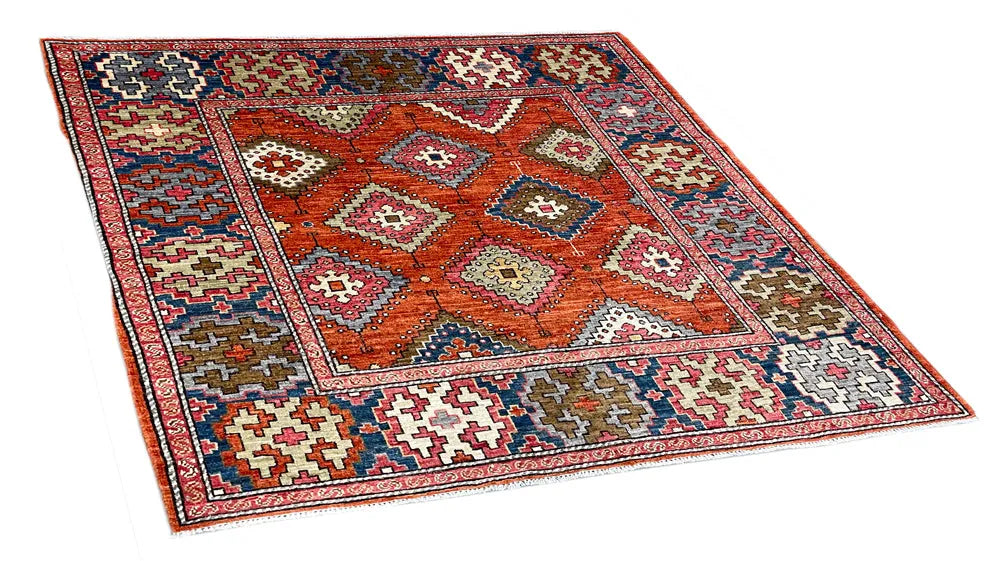 4'2"x4'2" Sarkisla Hand Knotted