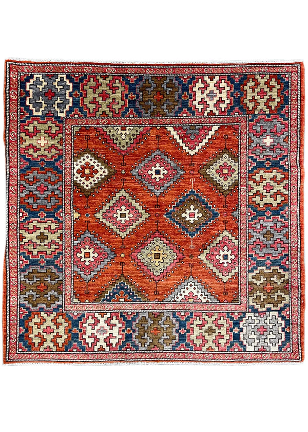 4'2"x4'2" Sarkisla Hand Knotted