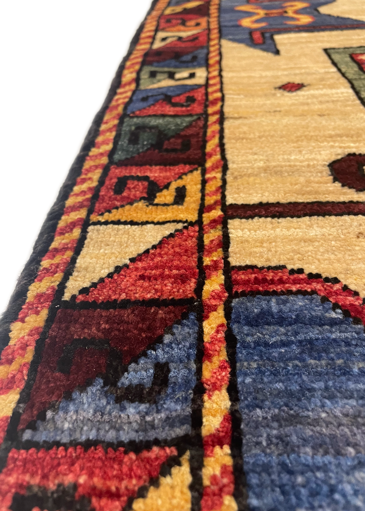 4'2"x4'8" Star Kazak Hand Knotted