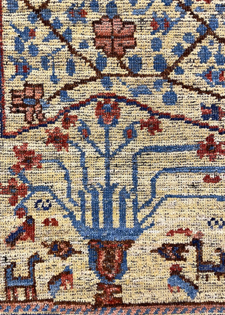 4'2"x5'1" Burano Neriz Hand Knotted