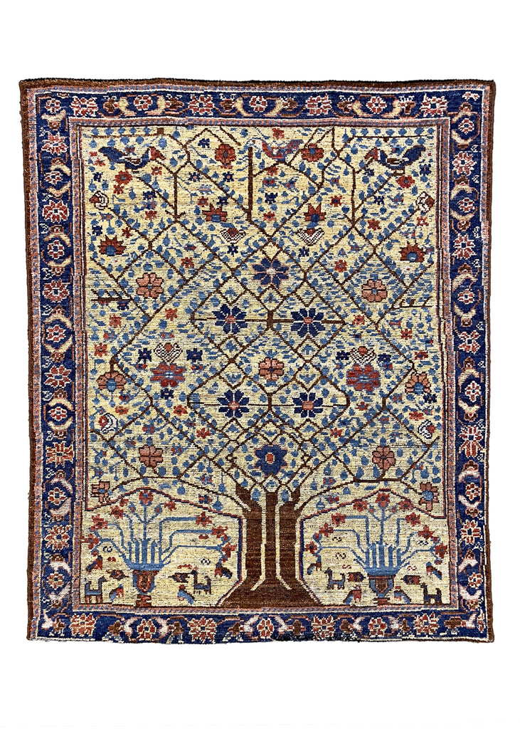 4'2"x5'1" Burano Neriz Hand Knotted