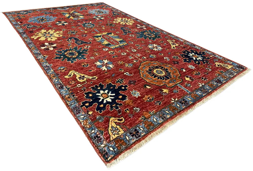 4'2"x5'9" Kurdish Hand Knotted