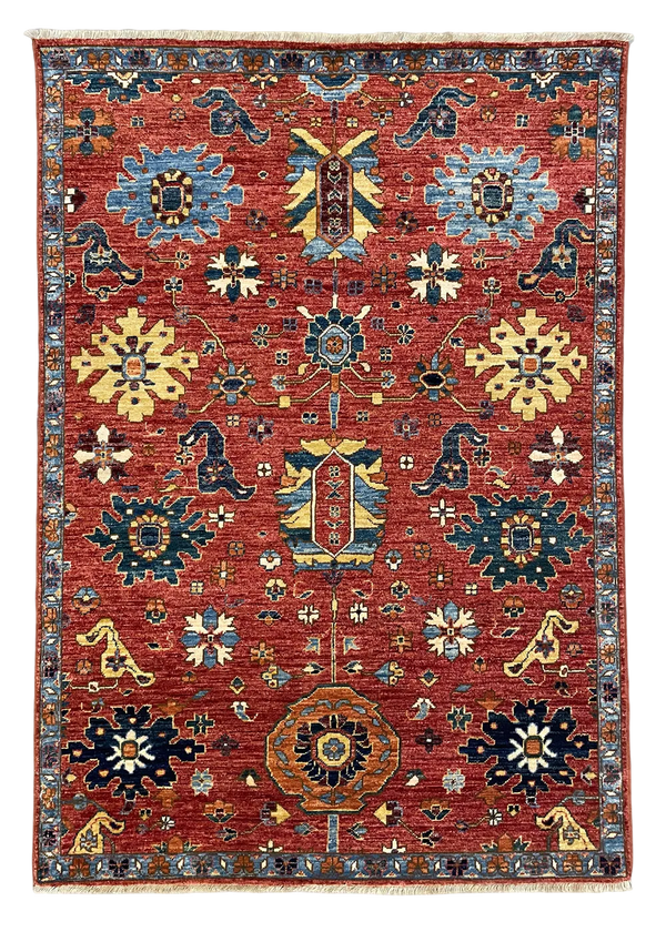 4'2"x5'9" Kurdish Hand Knotted