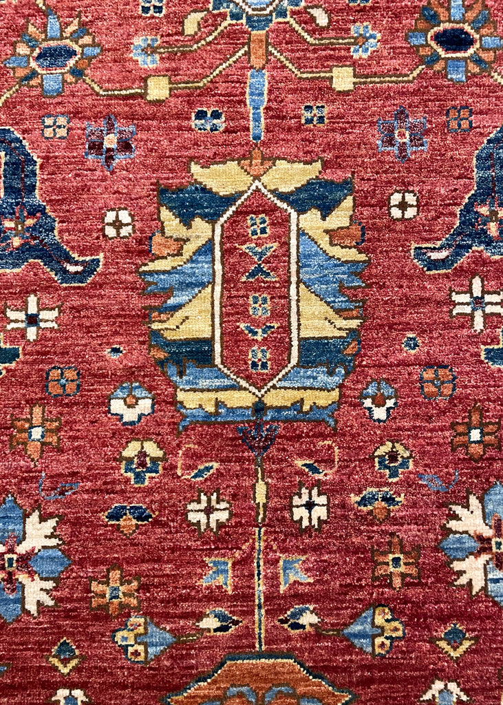 4'2"x5'9" Kurdish Hand Knotted