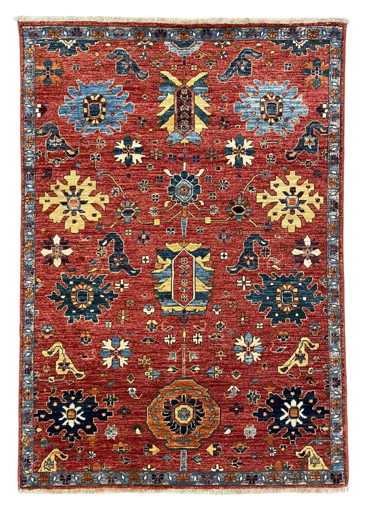 4'2"x5'9" Kurdish Hand Knotted
