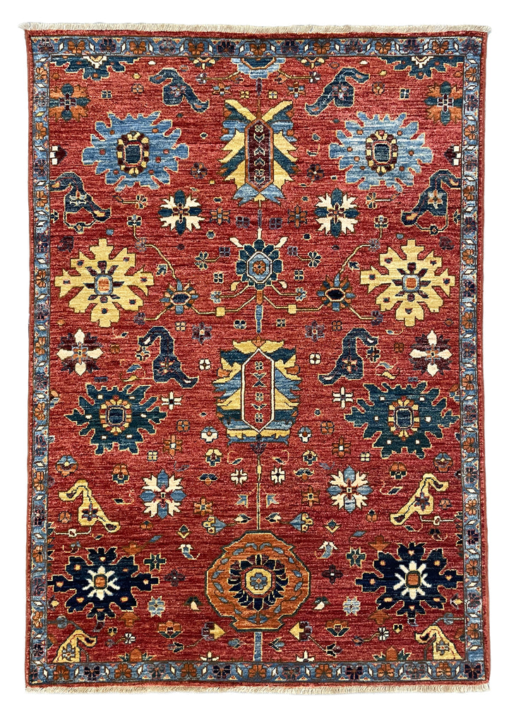4'2"x5'9" Kurdish Hand Knotted