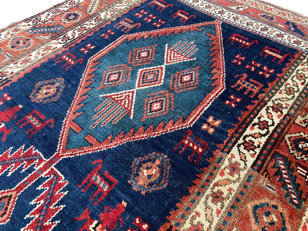 4'2"x5 N.W. Persian Kurdish Hand Knotted