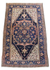 4'2"x6'11" Zanjan Hamadan Hand Knotted