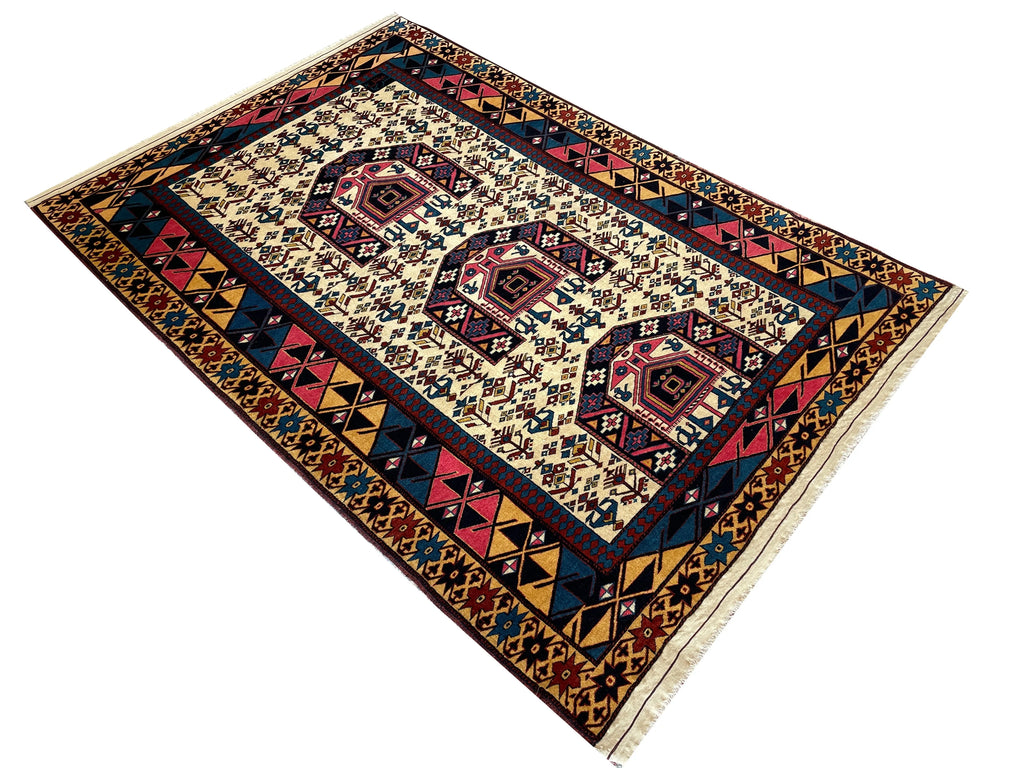 4'2"x6'2" Kabuli Hand Knotted