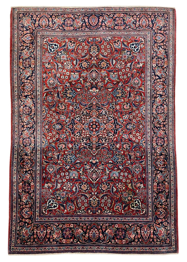 4'2"x6'4" Kashan (s) Hand Knotted
