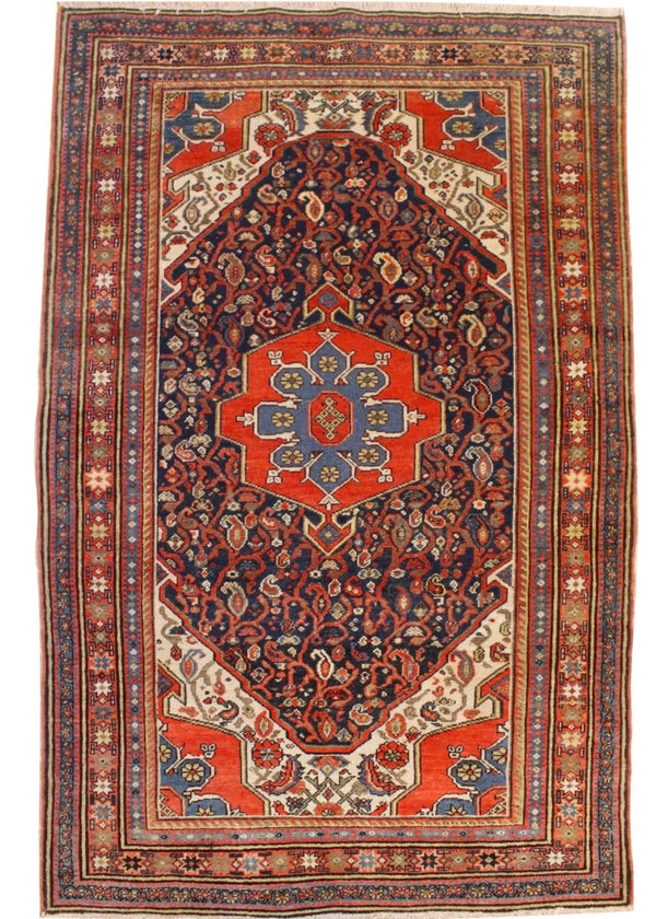 4'2"x6'4" Malayir (s) Hand Knotted