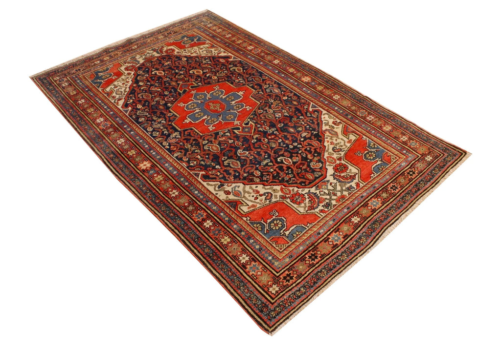 4'2"x6'4" Malayir (s) Hand Knotted