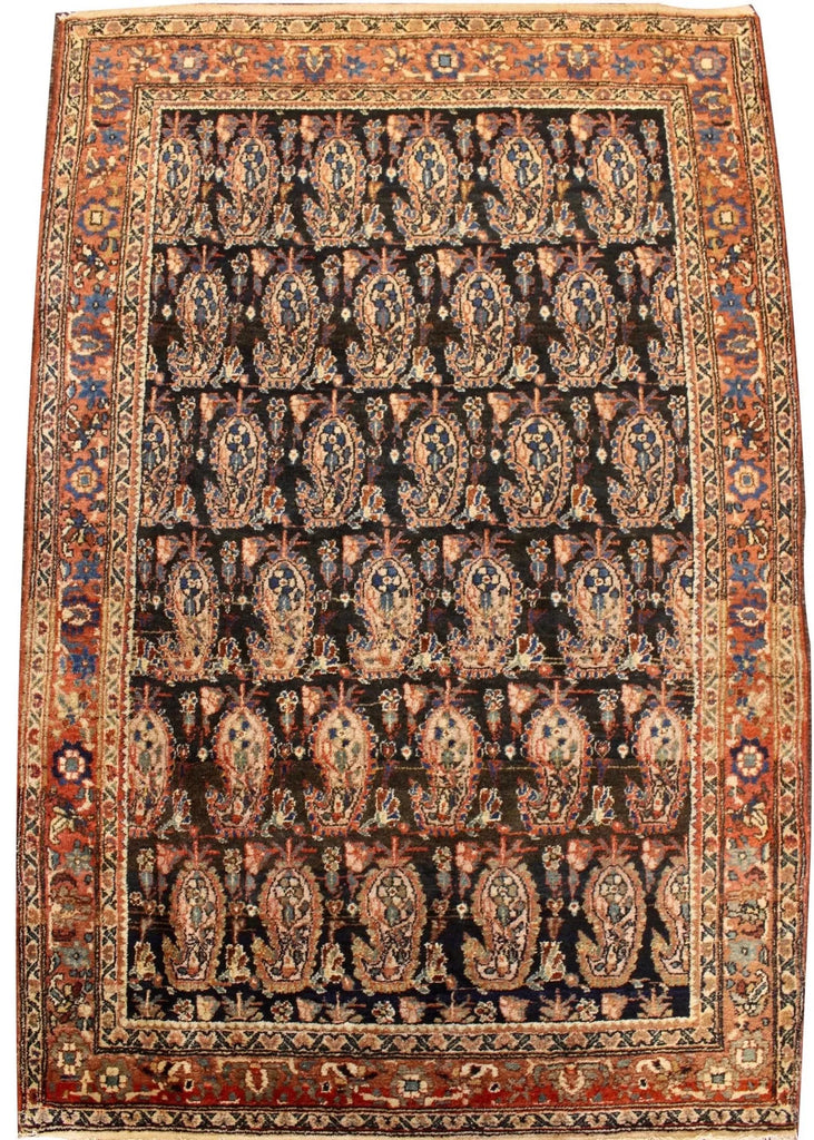 4'2"x6'5" Malayir Hand Knotted