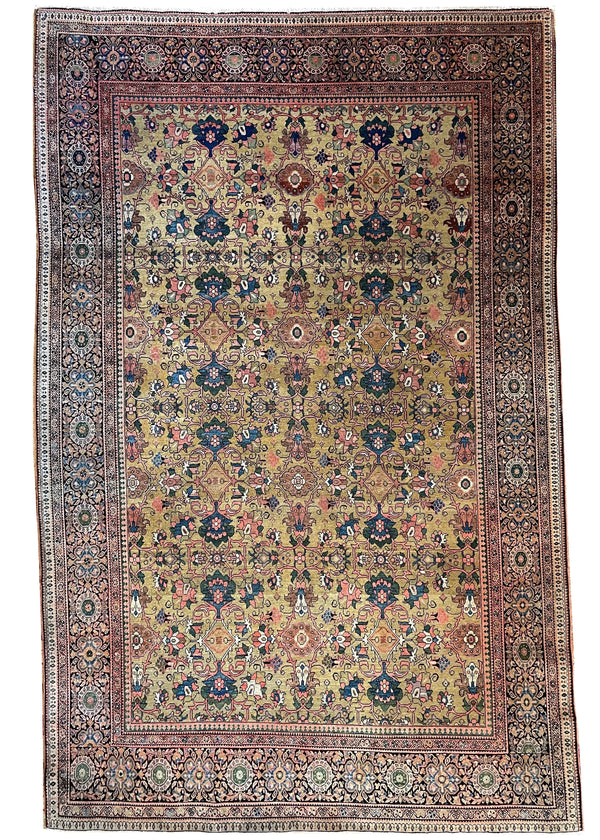 4'2"x6'5" Sarouk Farahan Hand Knotted