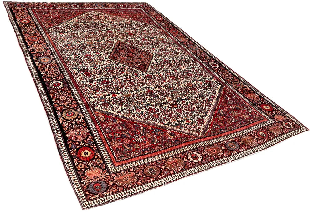 4'2"x6'7" Farahan Sarouk Hand Knotted