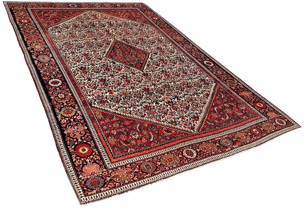 4'2"x6'7" Farahan Sarouk Hand Knotted