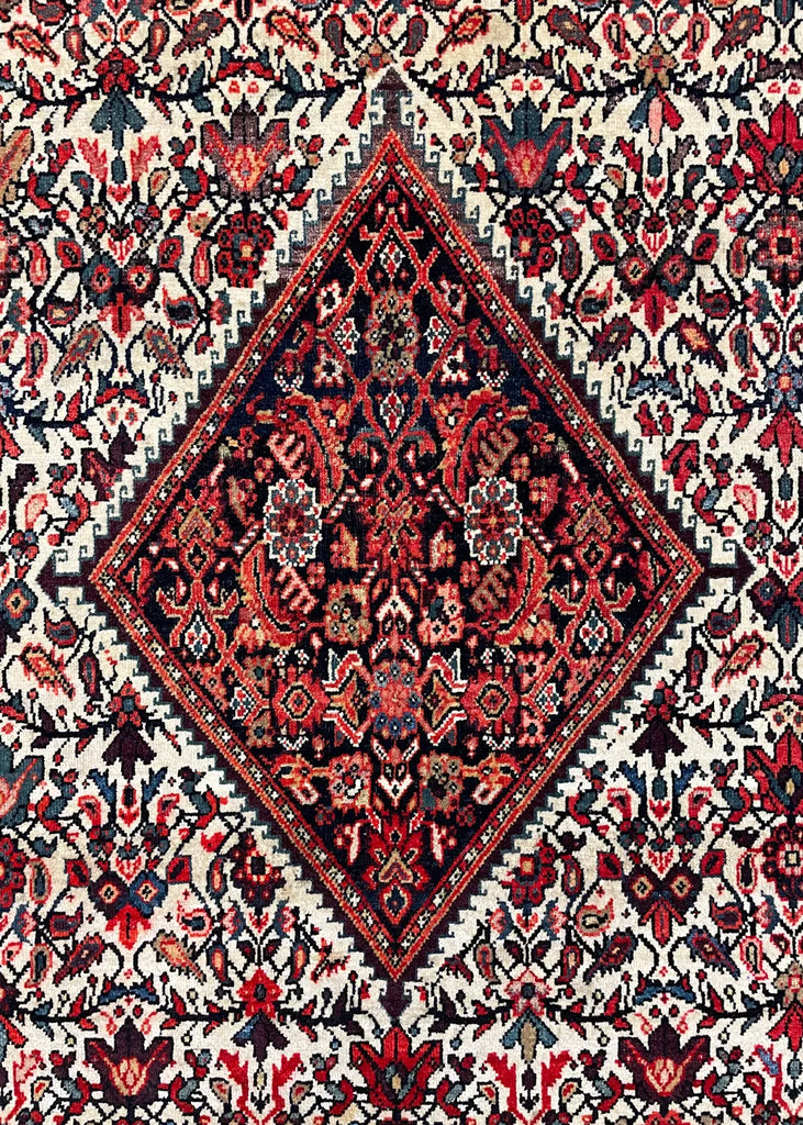 4'2"x6'7" Farahan Sarouk Hand Knotted