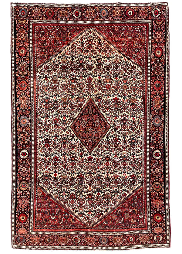 4'2"x6'7" Farahan Sarouk Hand Knotted