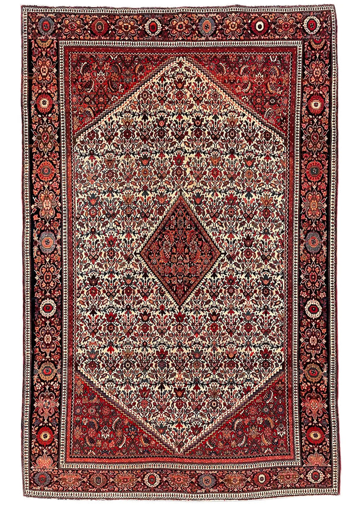 4'2"x6'7" Farahan Sarouk Hand Knotted