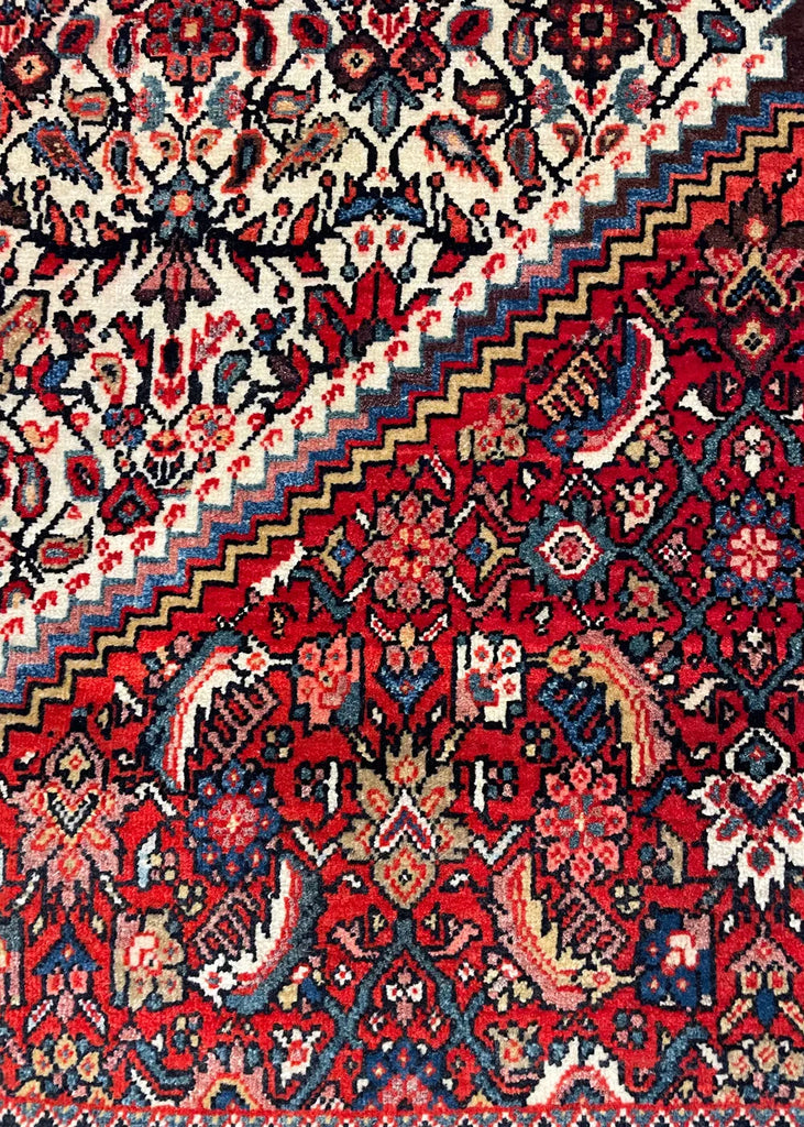 4'2"x6'7" Farahan Sarouk Hand Knotted
