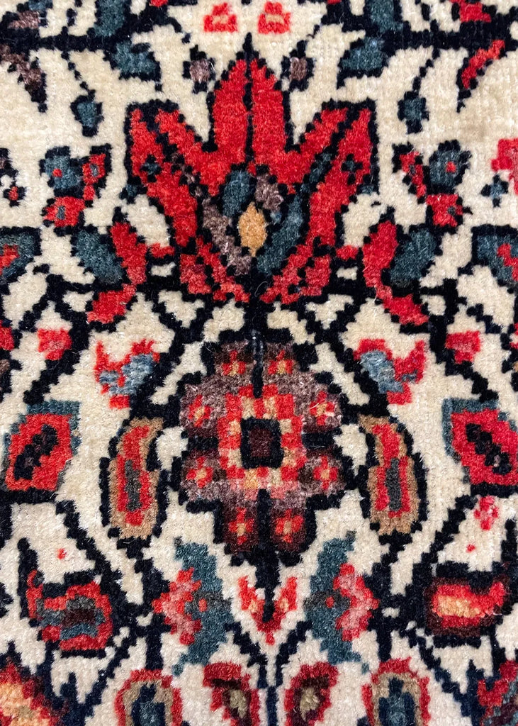 4'2"x6'7" Farahan Sarouk Hand Knotted