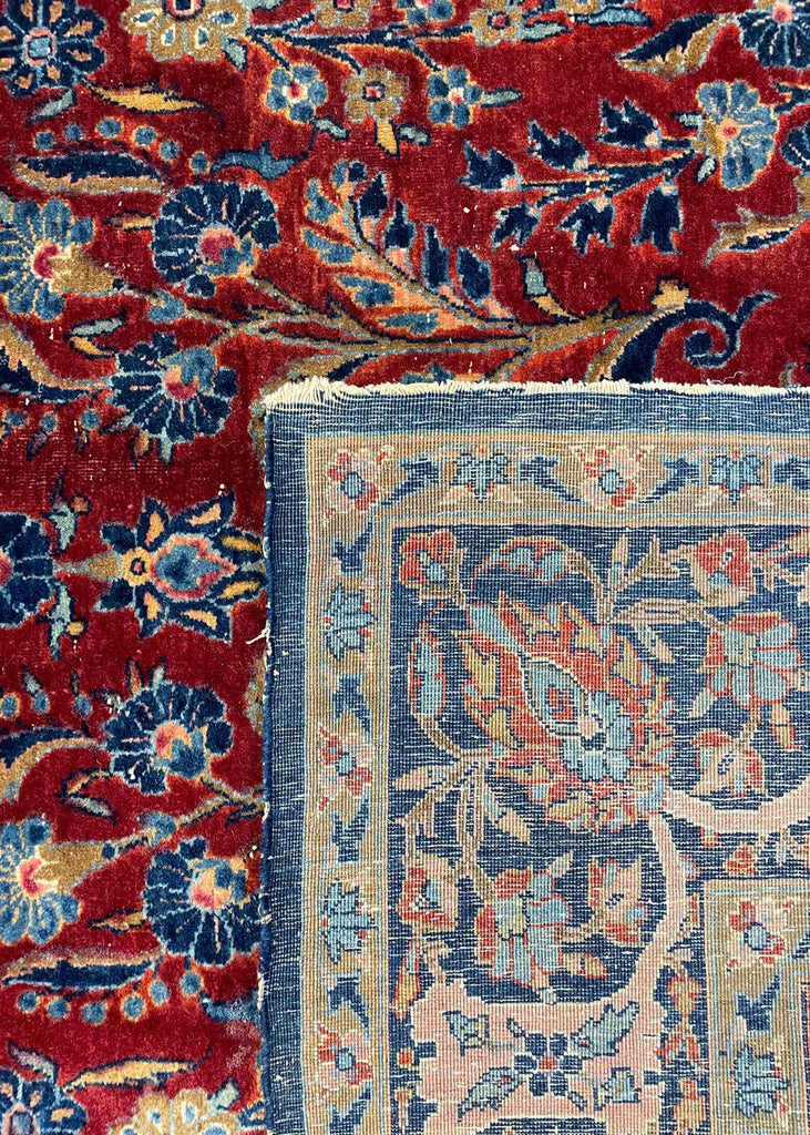 4'2"x6'7" "Painted" Kashan Hand Knotted