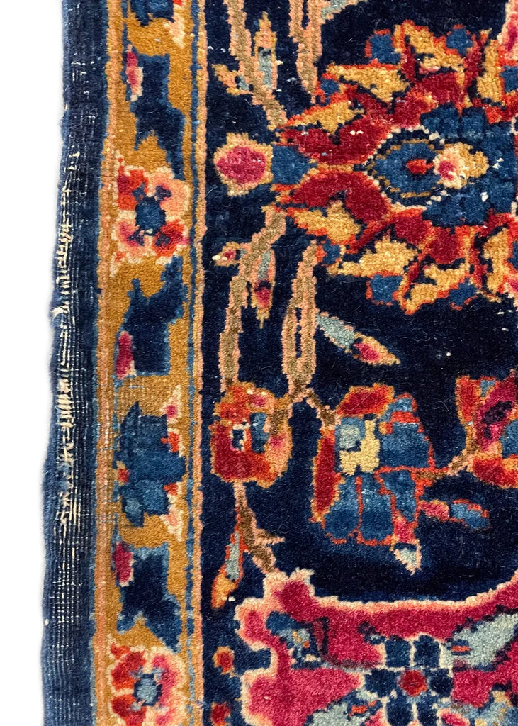 4'2"x6'7" "Painted" Kashan Hand Knotted