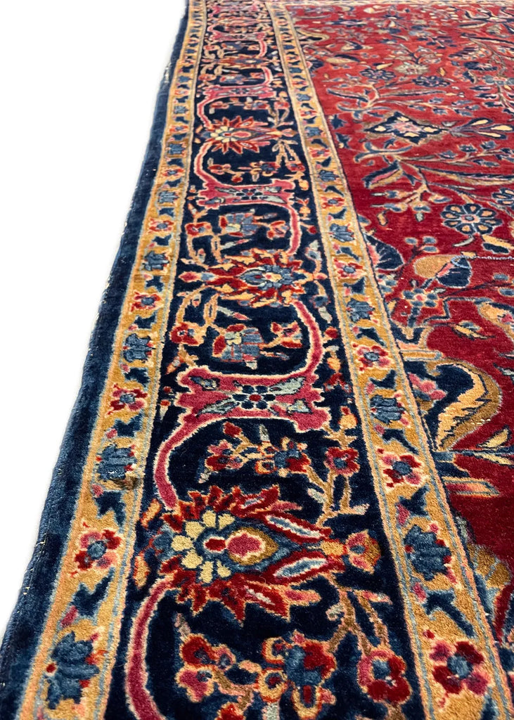 4'2"x6'7" "Painted" Kashan Hand Knotted