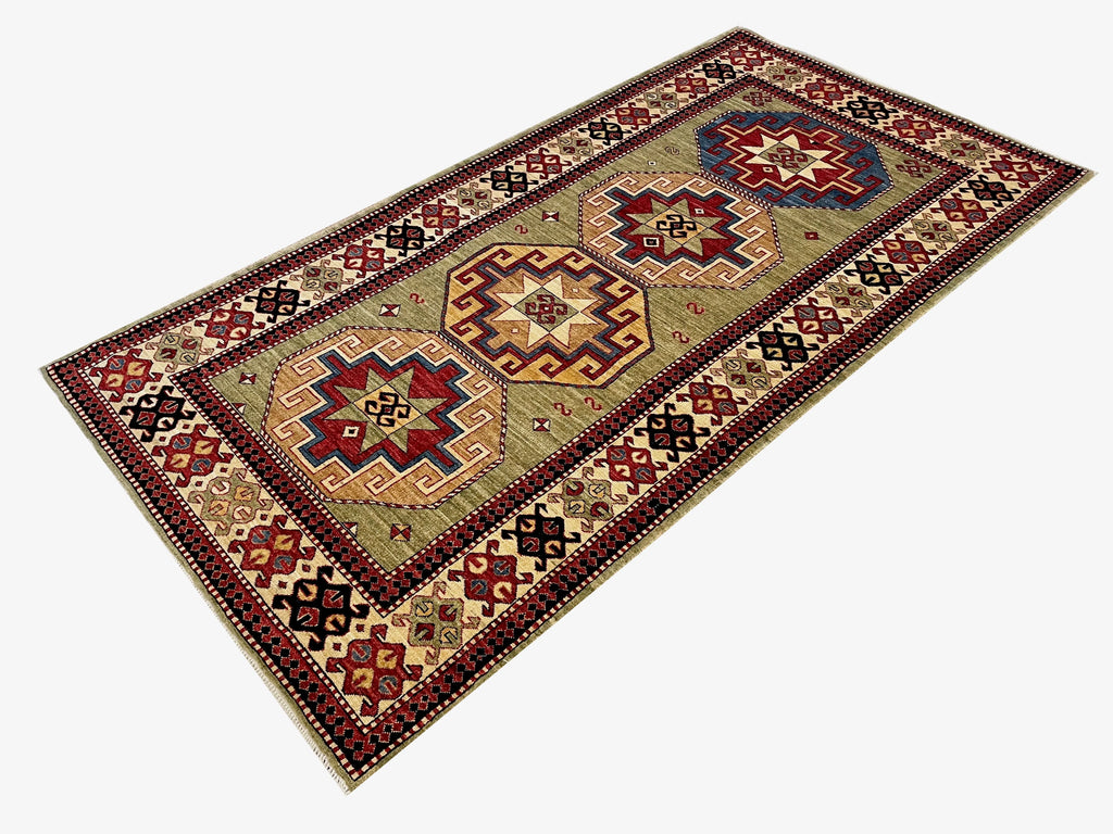4'2"x7'9" Afghan-Moghan Hand Knotted
