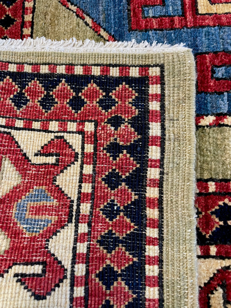 4'2"x7'9" Afghan-Moghan Hand Knotted