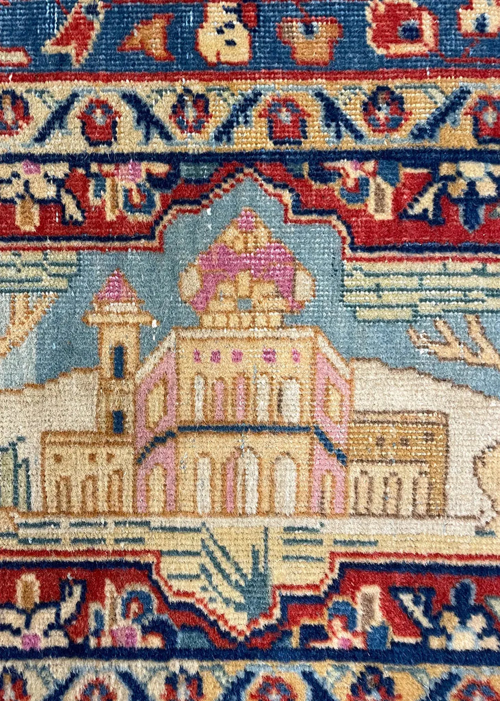 4'3"x6'4" Manchester Kashan Hand Knotted