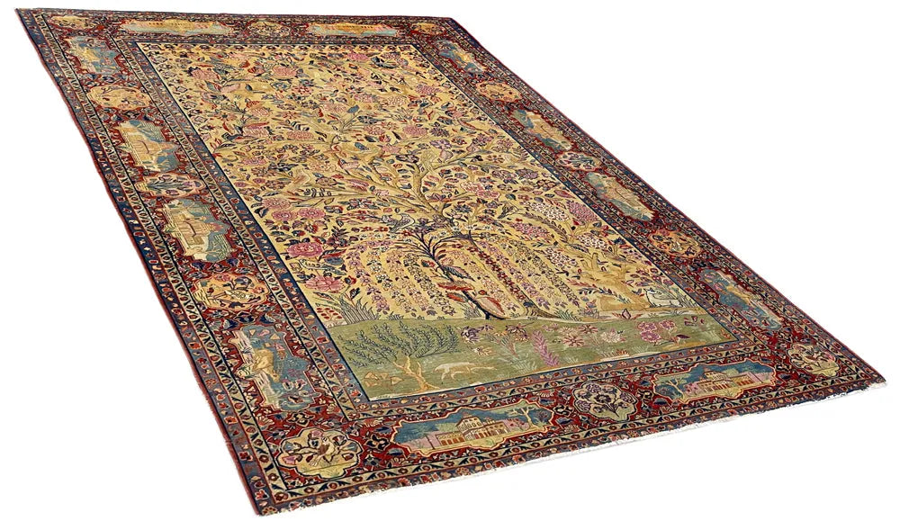 4'3"x6'4" Manchester Kashan Hand Knotted