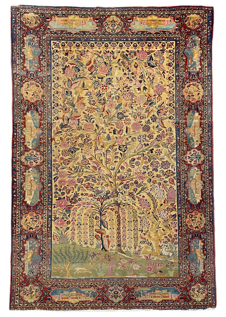 4'3"x6'4" Manchester Kashan Hand Knotted