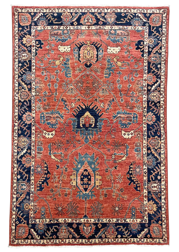 4'3"x6'4" Serapi Hand Knotted